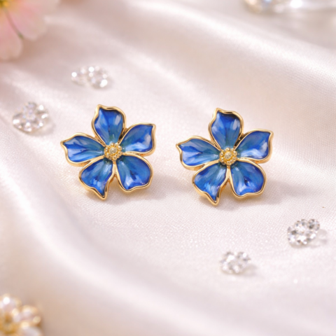 Sapphire Petal Studs Earrings