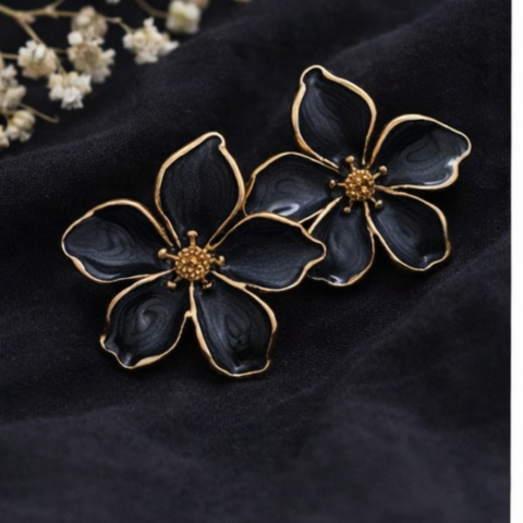 Midnight Bloom Stud Earrings