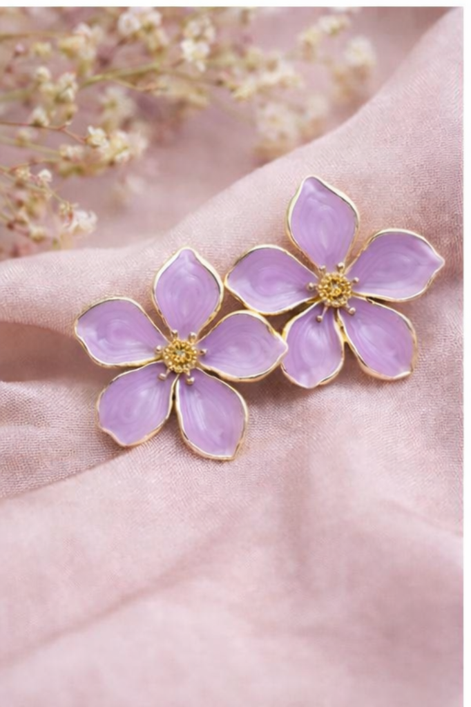 Lavender Petal Stud Earrings